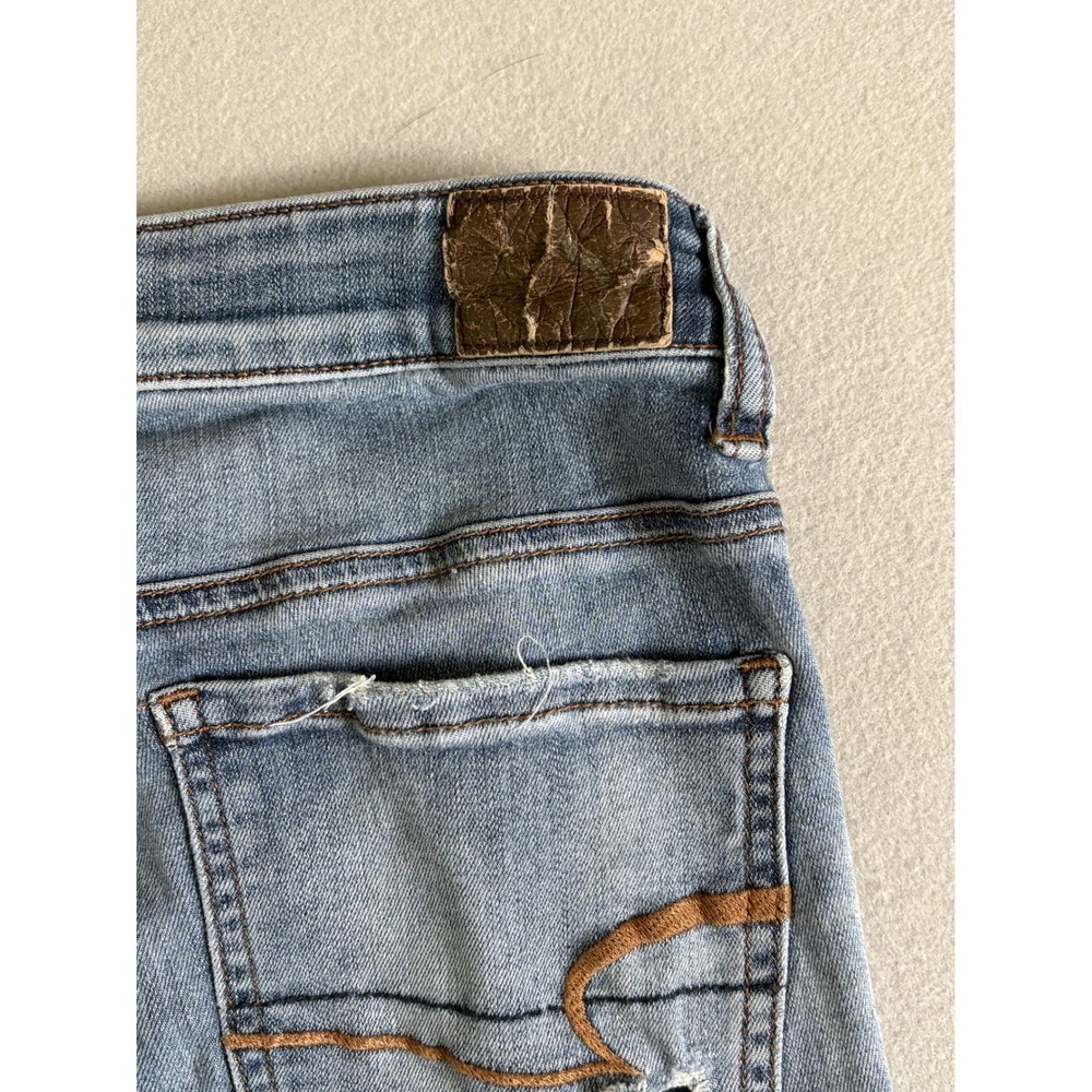 American Eagle Super Super Stretch Distressed Skinny Jeans Blue Denim 28x22 - Picture 10 of 13